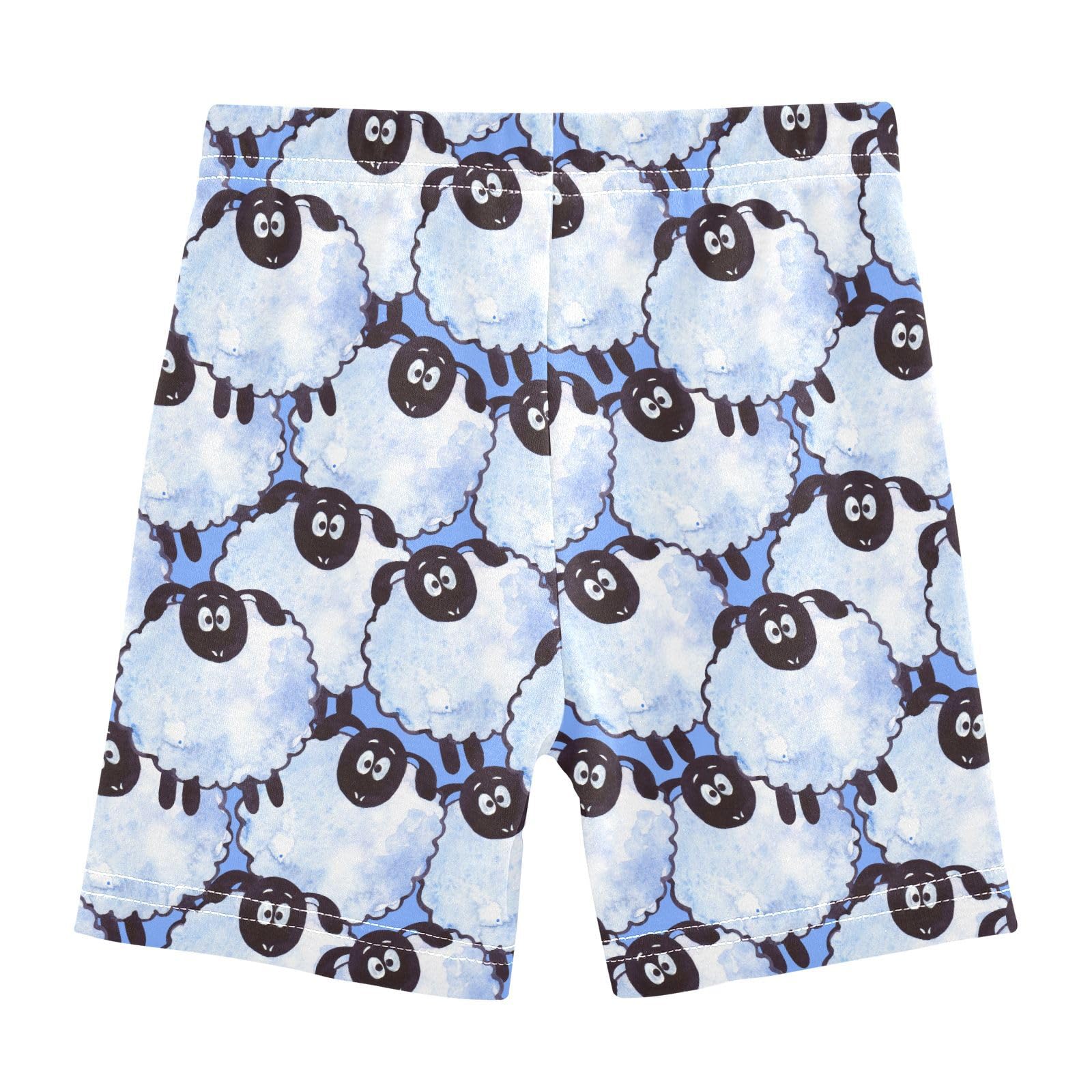 JHKKU Girls Funny Sheep Shorts Cotton Cartwheel Bike Kids Biker Under Dress Dance Short Girl Clothes 6T