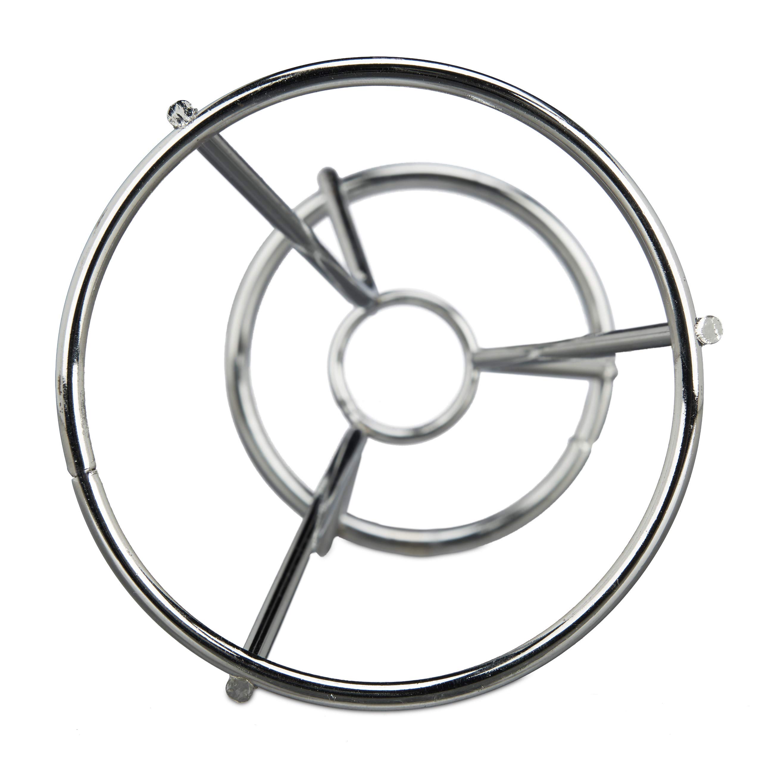 Relaxdays 20x Porta Patatine Fritte, Acciaio Inox, per Coni di Carta con Fritti e Verdure, HD 16 x 9,5 cm, Argento