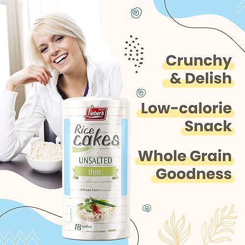 Miniatura 5 de LIEBERS Tortas de arroz, bocadillo certificado Kosher, sin lácteos, sin trigo, sin gluten y opciones veganas (paquete de 3) (sin sal)
