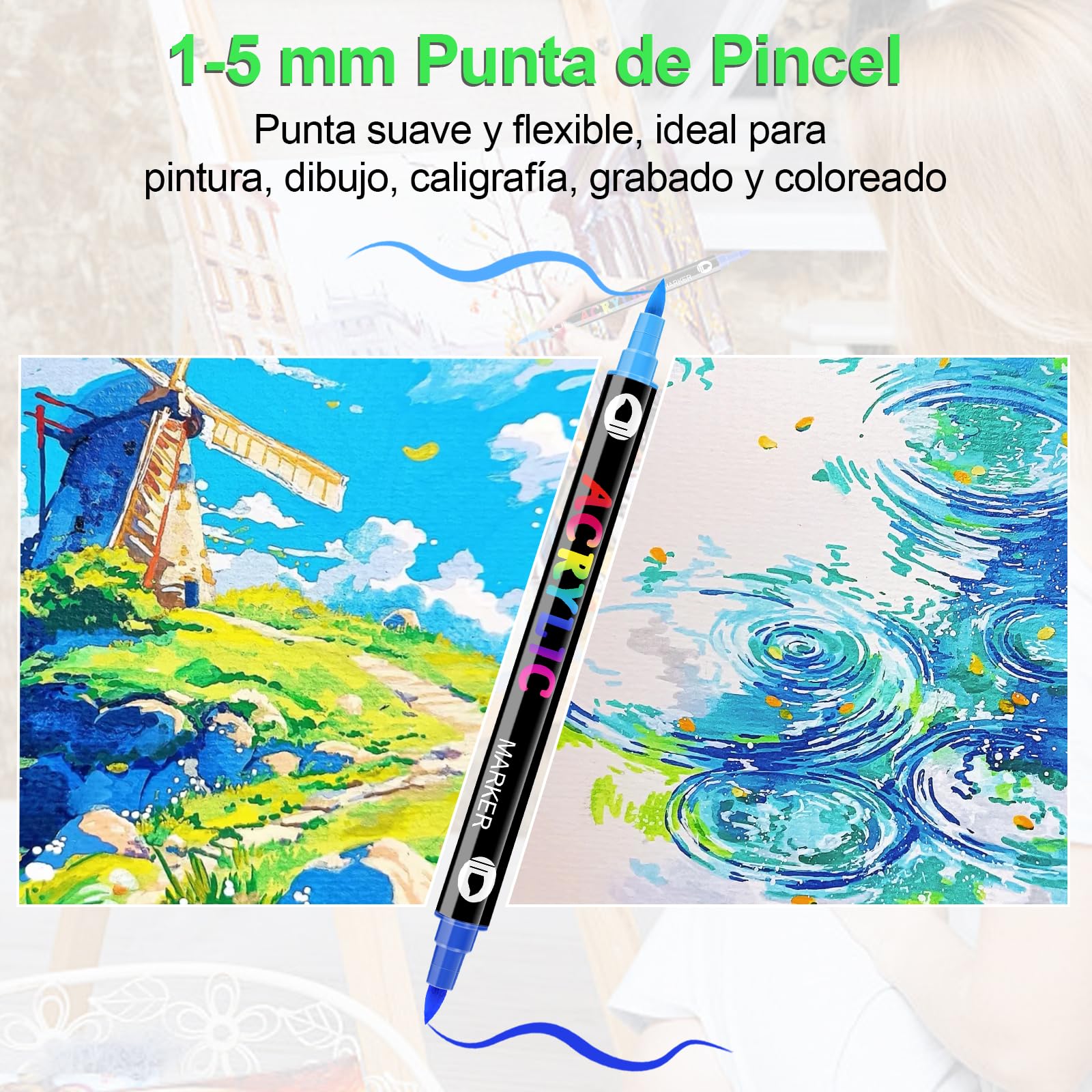 168 Colores Rotuladores Acrilicos, Doble Punta