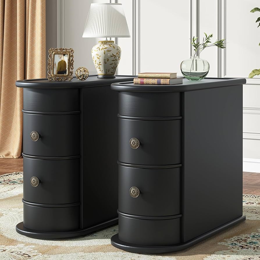 Amazon.com: Tribesigns Wood End Table Set of 2, Narrow Solid