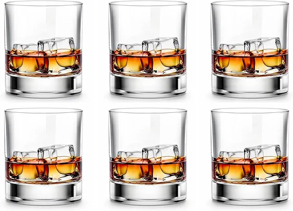 LUXU Whiskey Glasses-Premium 11 OZ Scotch Glass Set of 6 /Old Fashioned Whiskey Glasses/Style Glassware for Bourbon/Rum glass,Clear