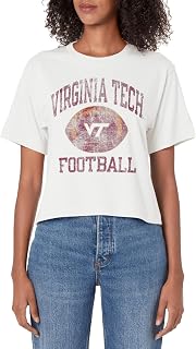 Virginia Tech Hokies Football Intensity Vintage White Women's Crop Top