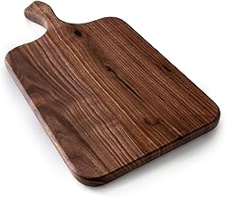 Brazos Home Dark Walnut Wood Cutting Board for Kitchen, Seasoned, Chopping Board, Wood Cheese Board, Charcuterie Platter, Ideal for Serving or Chopping Fruit, Vegetables, Cheese or Meat, 16 x 8, Large
