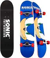 Skates Sonic Character - Skate Cruiser com rolamentos ABEC 5, deck durável, rodas lisas (escolha entre Sonic, Knuckles, Tails ou Sonic & Friends)