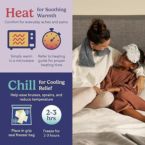 Miniatura 5 de warmies Envoltura para cuello y hombros para microondas - Almohadilla de felpa térmica y refrescante para calmar la relajación - Calentador de