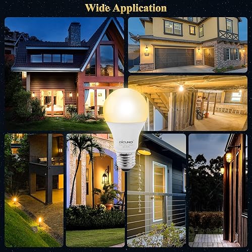 Miniatura 7 de DiCUNO Bombilla con sensor de movimiento radar para exteriores, 12 W (equivalente a 100 W), bombilla con sensor de movimiento A19, encendido y