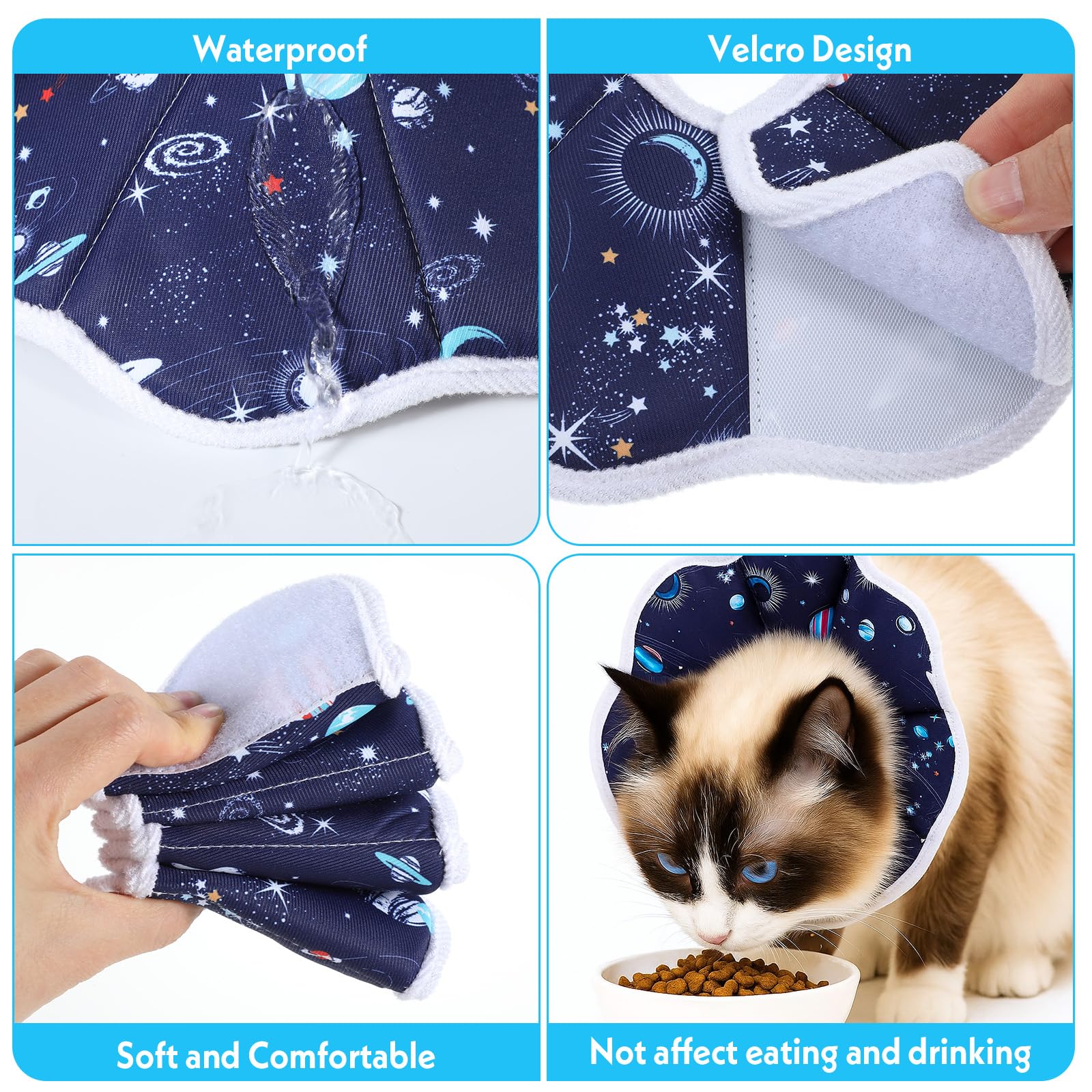 YBEATY Cat Cone Collar Soft Adjustable Lightweight Cat Recovery Collar to Stop Licking Protective Cats Neck Cone After Surgery for Small Animal Cats Kittens Puppies After Surgery Grooming - Image 3