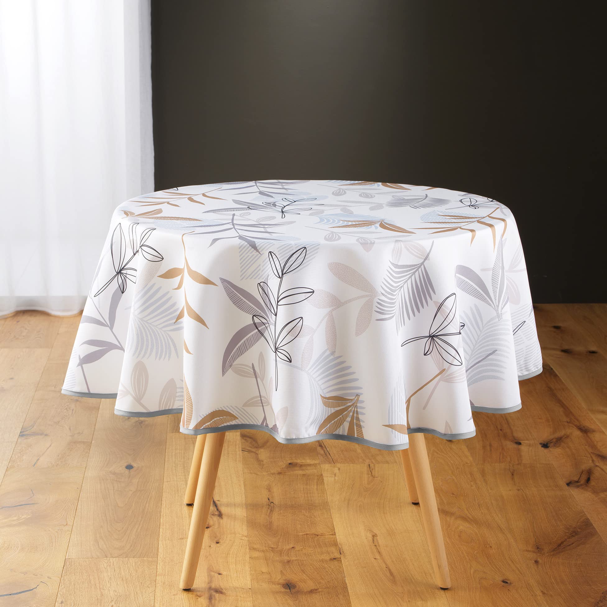 Douceur d'Intérieur Round Tablecloth 180 cm Polyester Miraline, Multicoloured, 70.9 inch (Round) - Image 3
