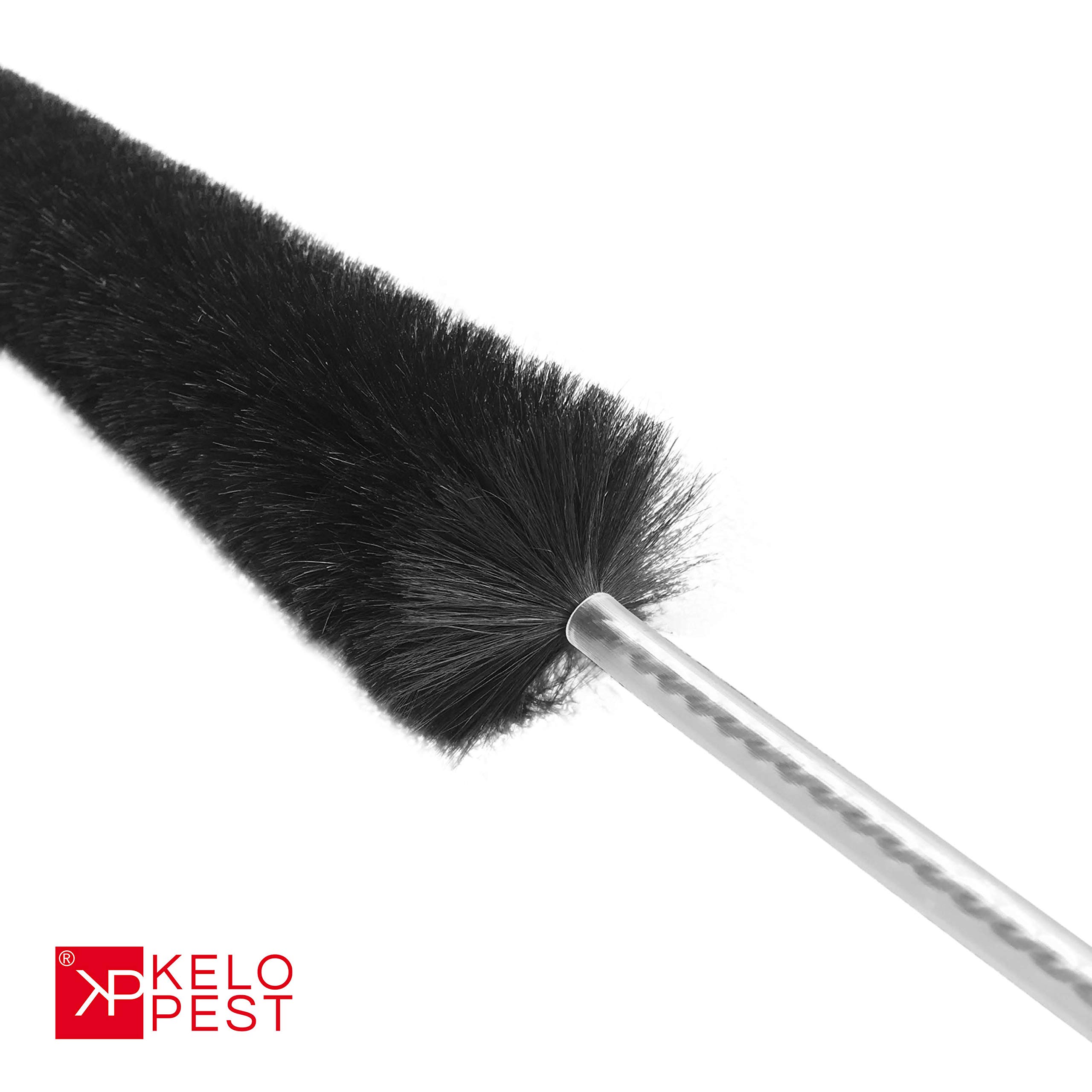 Lange Heizkörperbürste (120cm) - Borsten aus Ziegenhaar - Flexible Heizungsbürste zum mühelosen Reinigen Aller Heizkörper, auch Flachheizkörper.. Schwarz