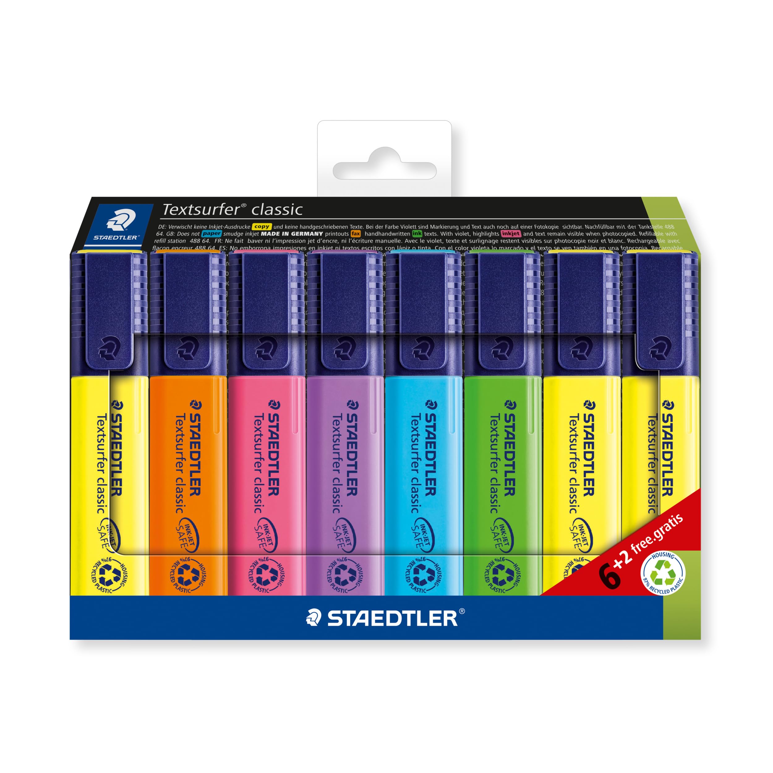 StaedtlerTextsurfer 364 Highlighter Classic Assorted Colours Pack 6  2