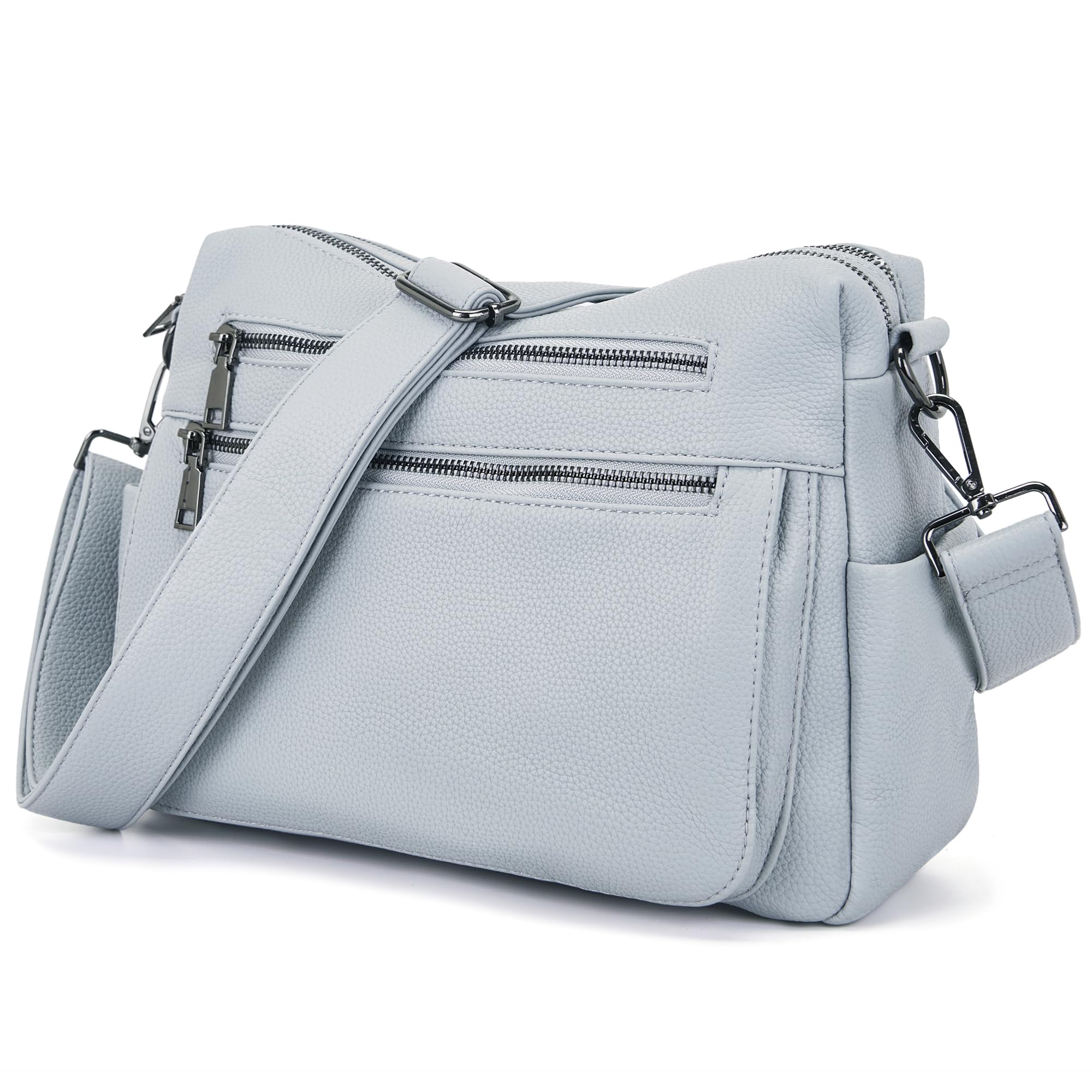 Purse Women Leather Large Work Tote Crossbody Shoulder Bags with 10 Pockets