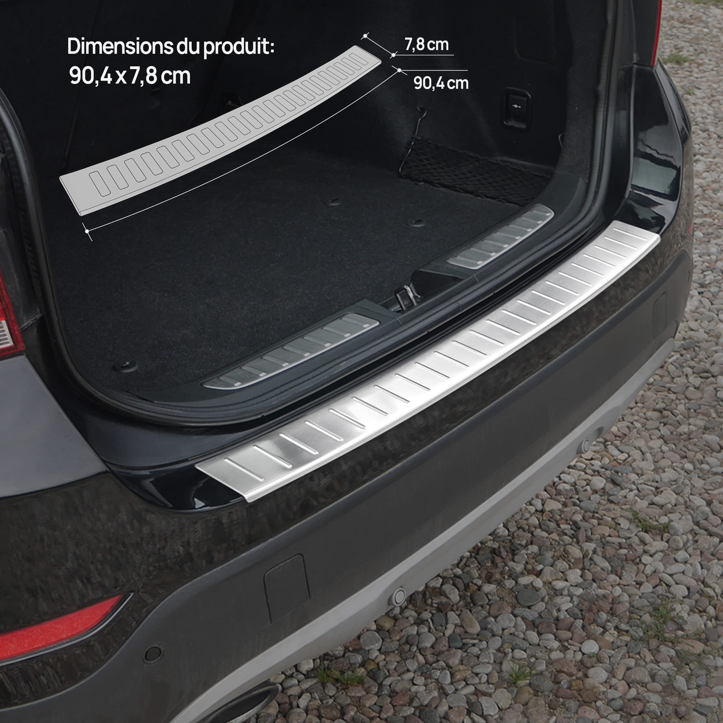 Protection Pare-chocs Arrière Pour BMW 1 F20/F21 - Bande Acier Inox Poli/chrome - Antifrayures Et Antidérapante - 3