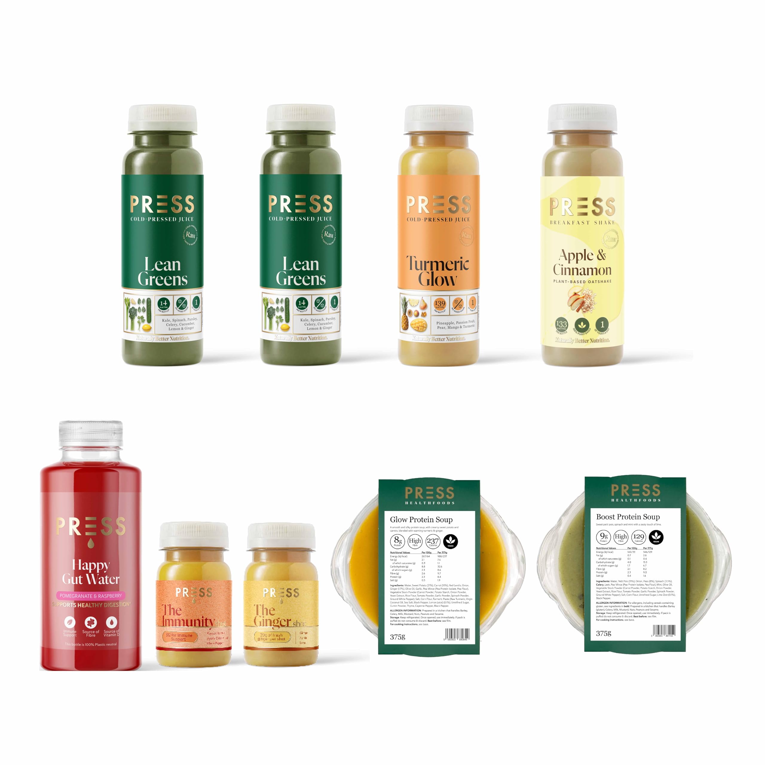 PRESS Healthfoods - Weekend Reset Juice Cleanse | Rest & Reset Your Body for the Week Ahead | Meal Replacement for Weight Control & Health Kick