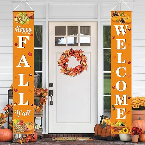 Miniatura 8 de Decoración de otoño para el hogar, feliz otoño, cartel colgante de bienvenida para porche, cosecha de otoño, decoraciones de Acción de Gracias,