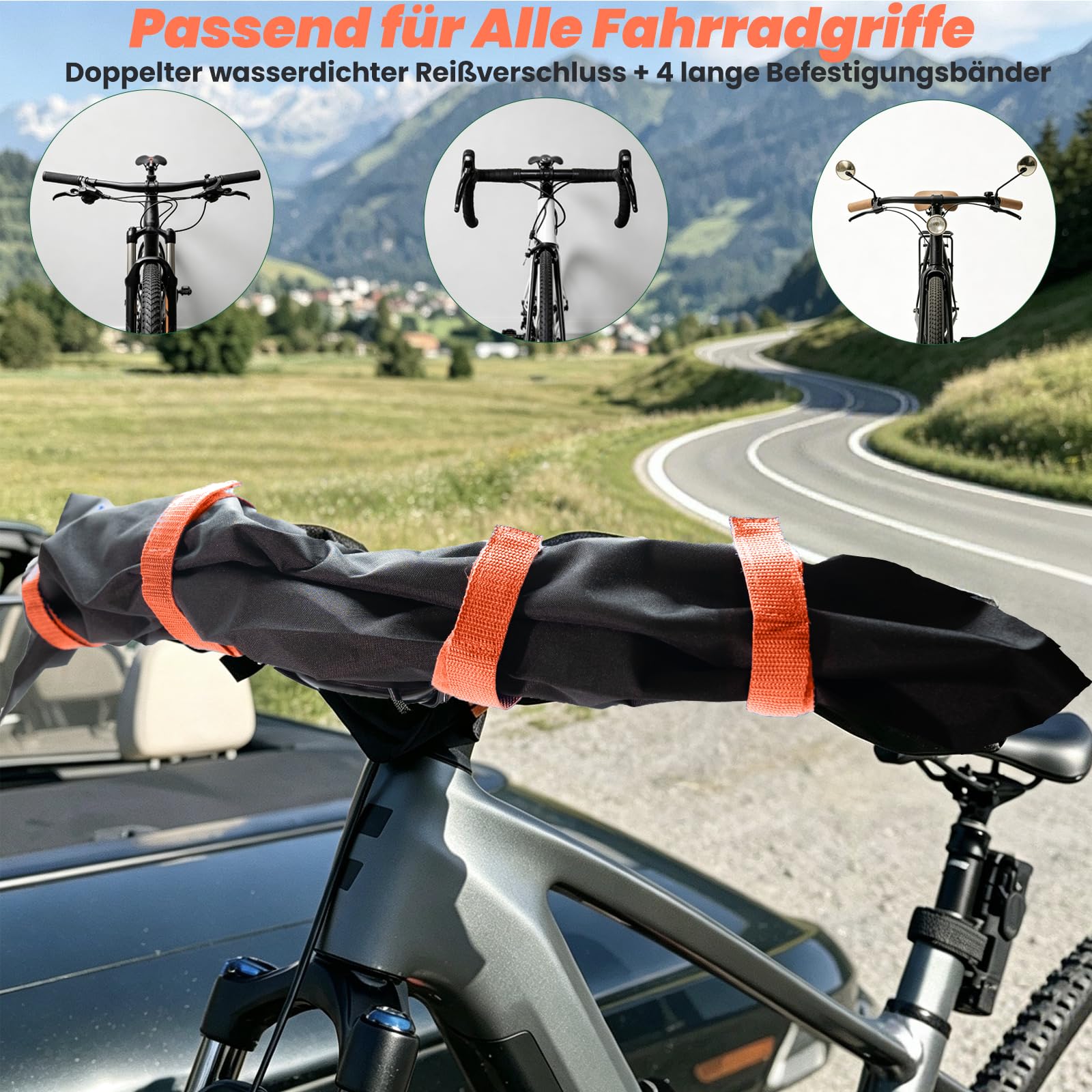 Lot de 3 protections de transport pour vélo électrique - Pour guidon de
