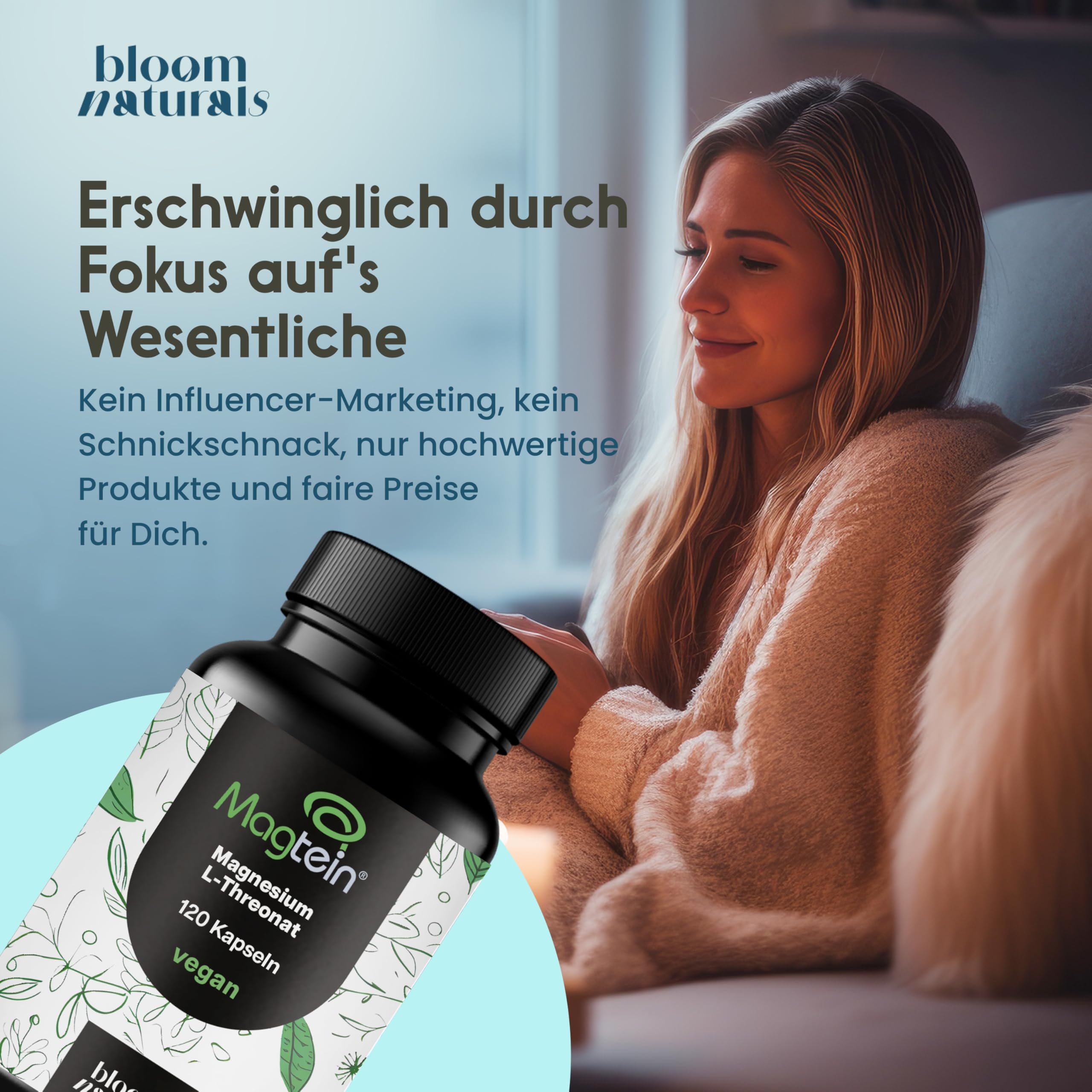 Magtein® Magnesium L-Threonate - 120 Kapseln mit 2000 mg täglich - L-Threonat - Magnesium Threonate - Laborgeprüft, vegan & produziert in Deutschland - Verpackung kann variieren