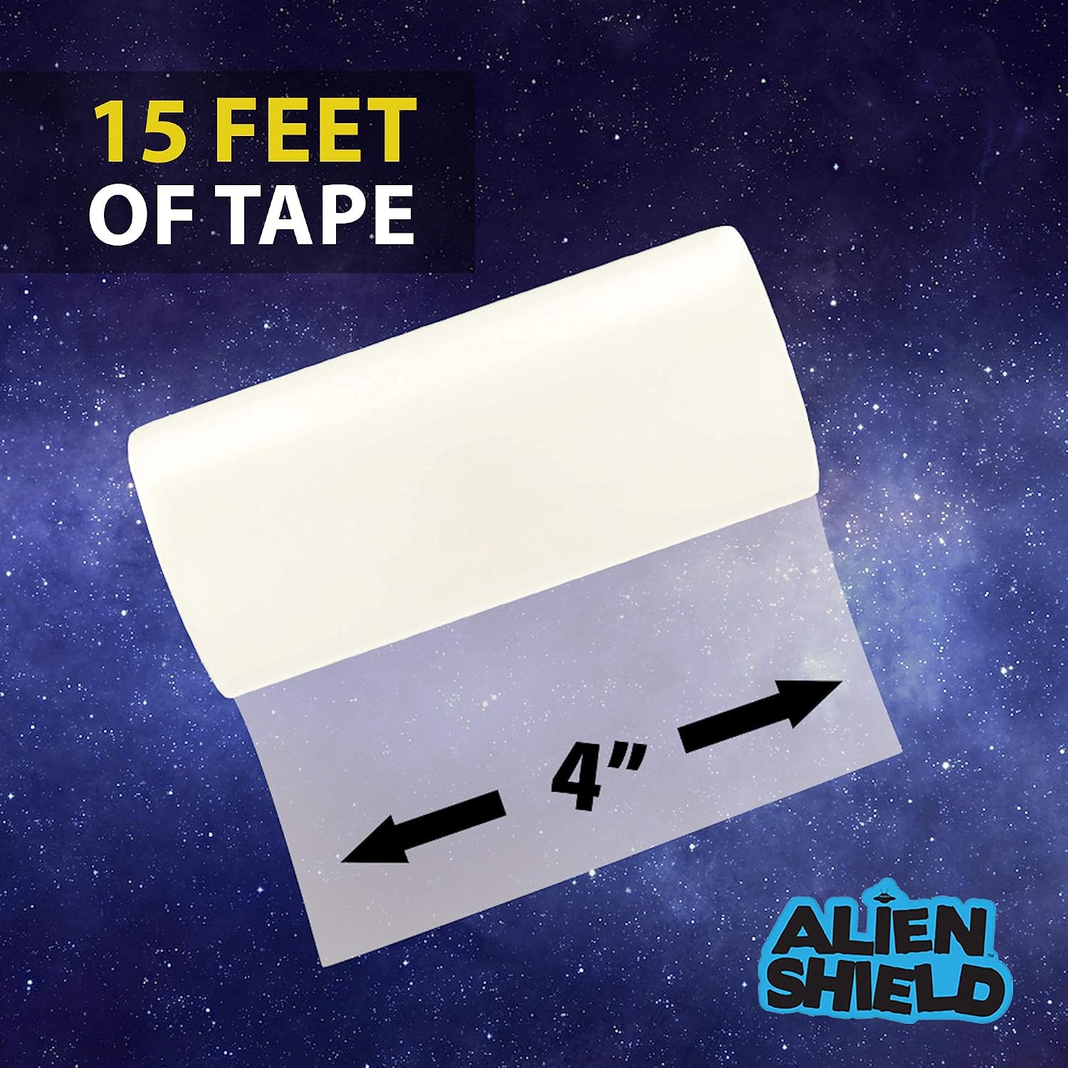 Alien Shield Transparent Sealing Tape Waterproof Repair Tape Adhesive Strips Patch Tape to Repair Tears, Cracks, and Leaks, 3 Rolls Total 15 Feet Rolls x 4” Width As Seen On TV