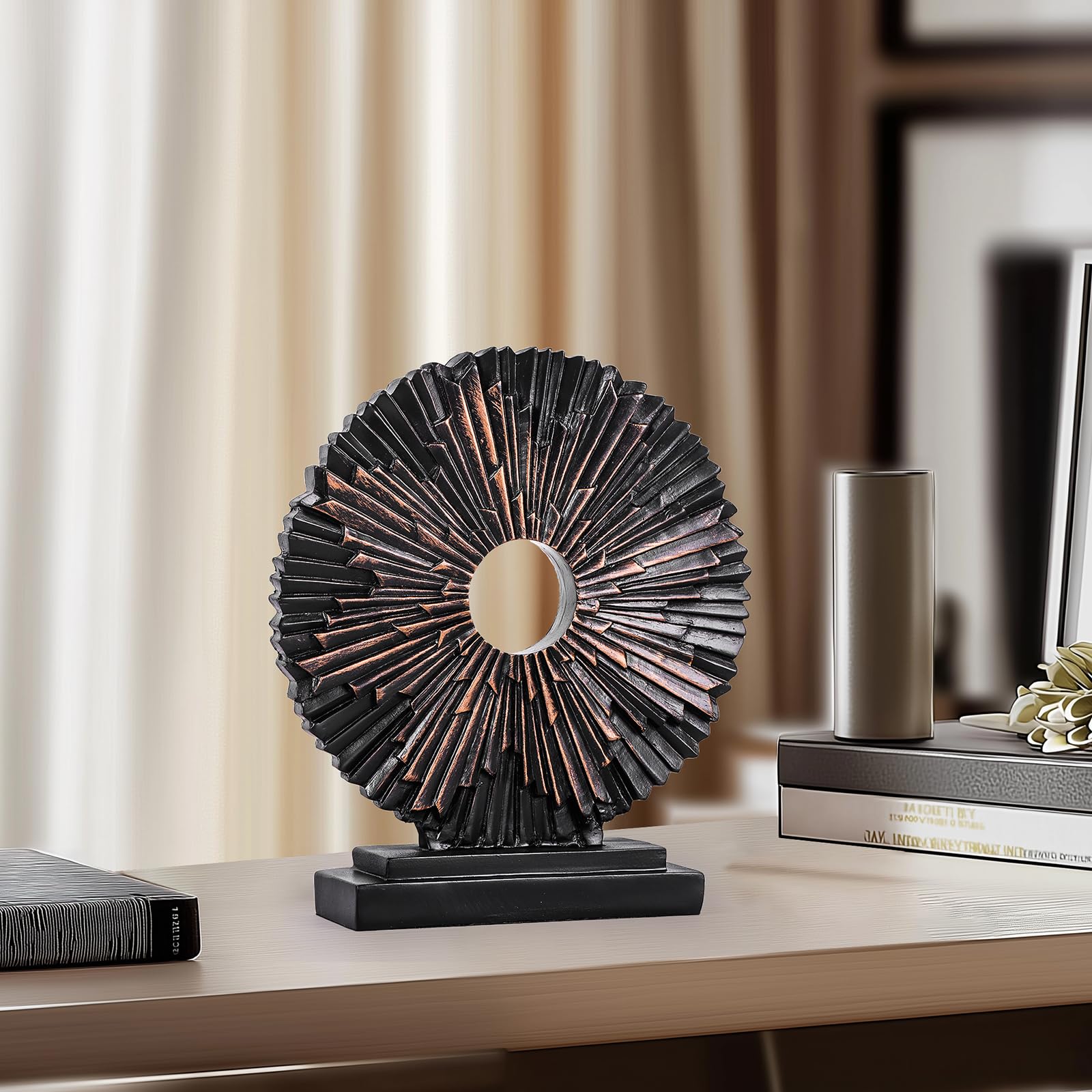 XMGZQ Nero Statua moderna astratta in resina,decorazione per la casa,centrotavola moderno design,decorazione per soggiorno,sala da pranzo,ufficio,armadietti,tavoli,centri,armadietti da cucina