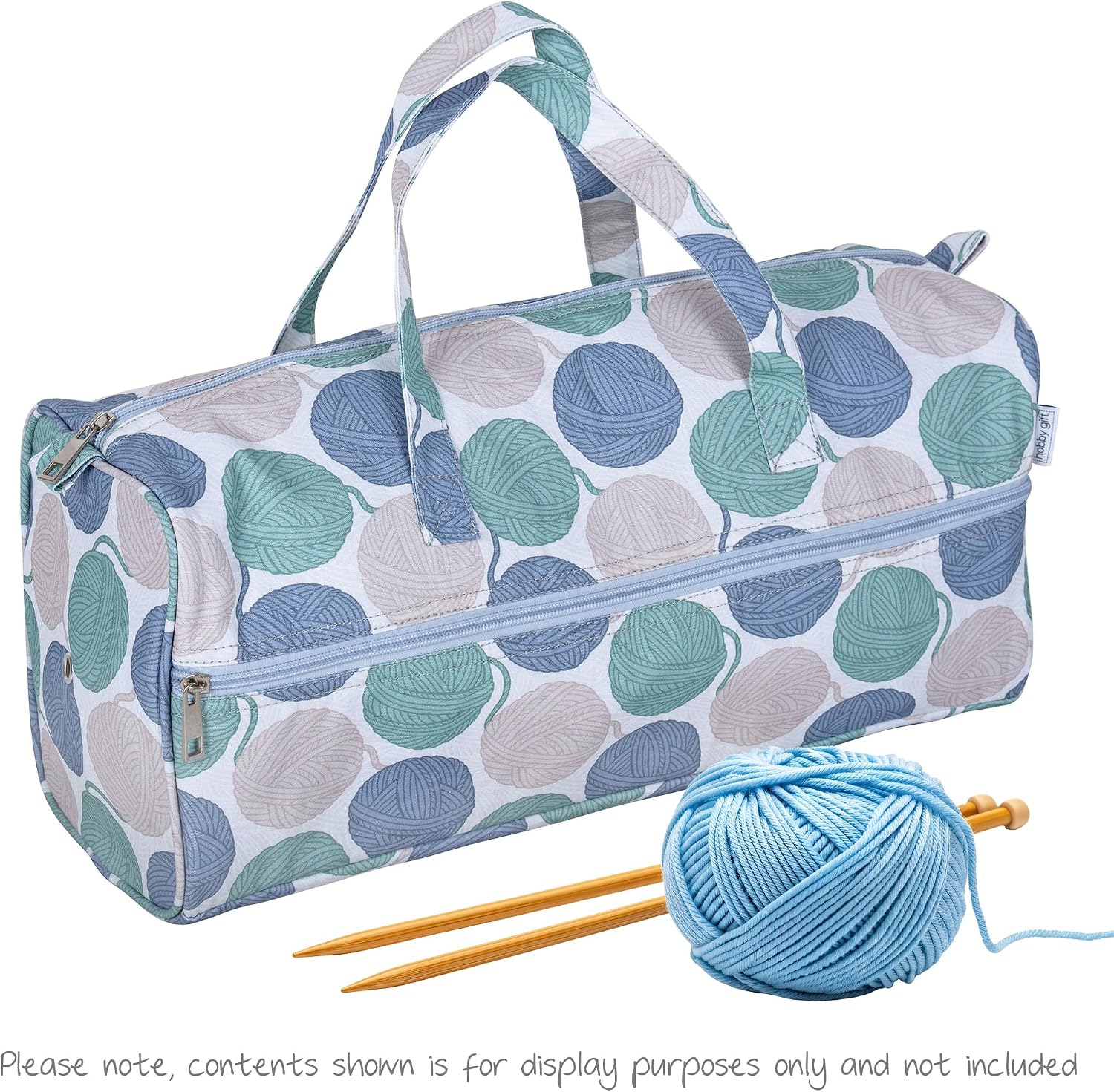 Hobby Gift Knitting Bag Large Yarn Storage Bag with Zippered Compartments for Knitting Needles Crochet Hooks and Craft Accessories
