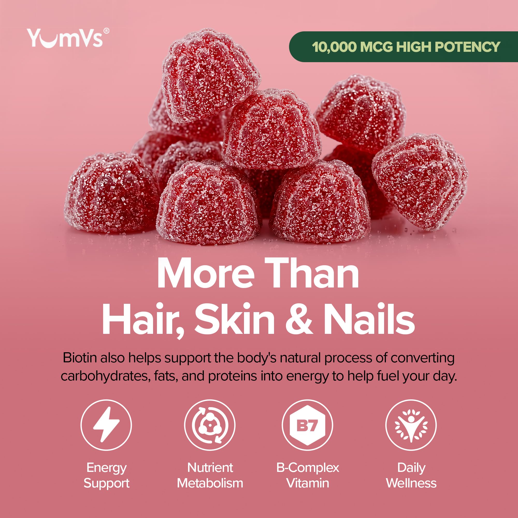 YUM-V'S Biotin Gummies 10,000 mcg per Serving (70 Count) — Amazon image 7