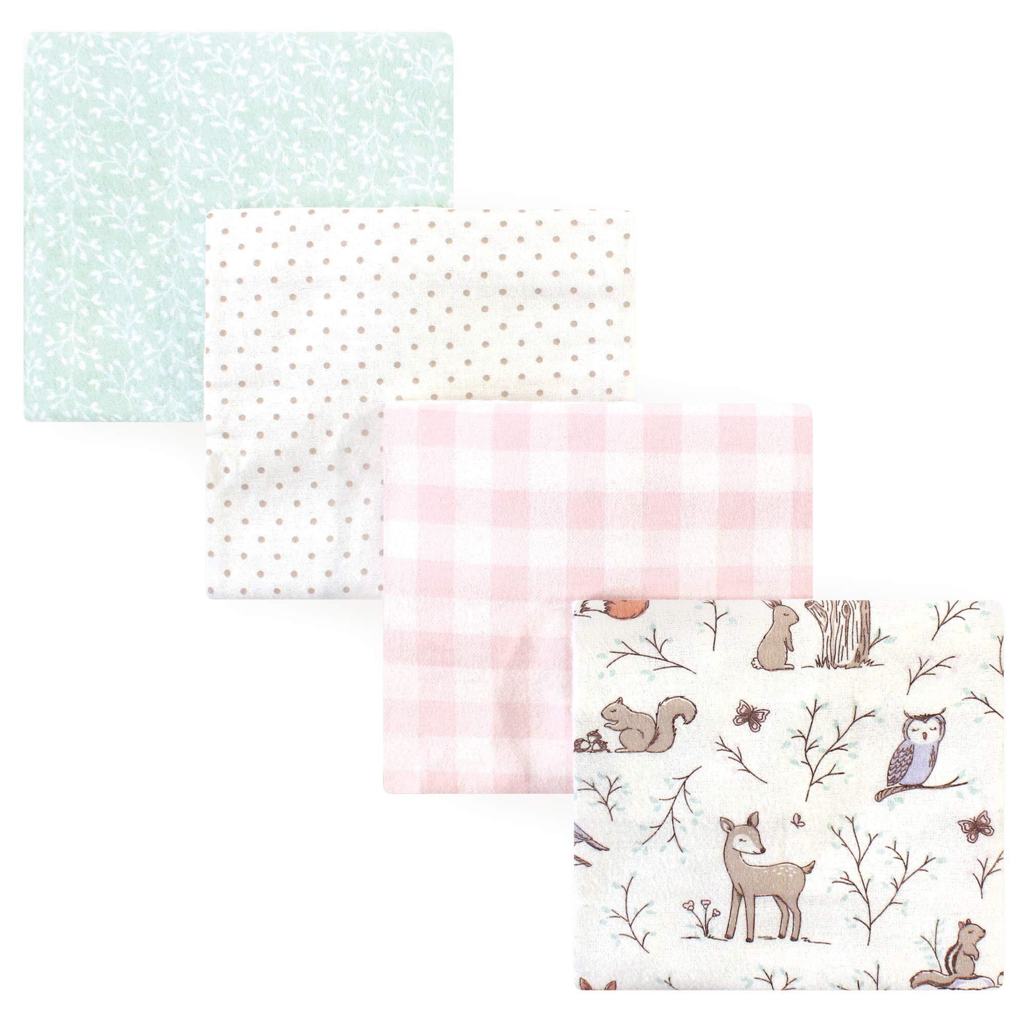 Hudson Baby Unisex Baby Cotton Flannel Receiving Blankets, Enchanted Forest, One Size