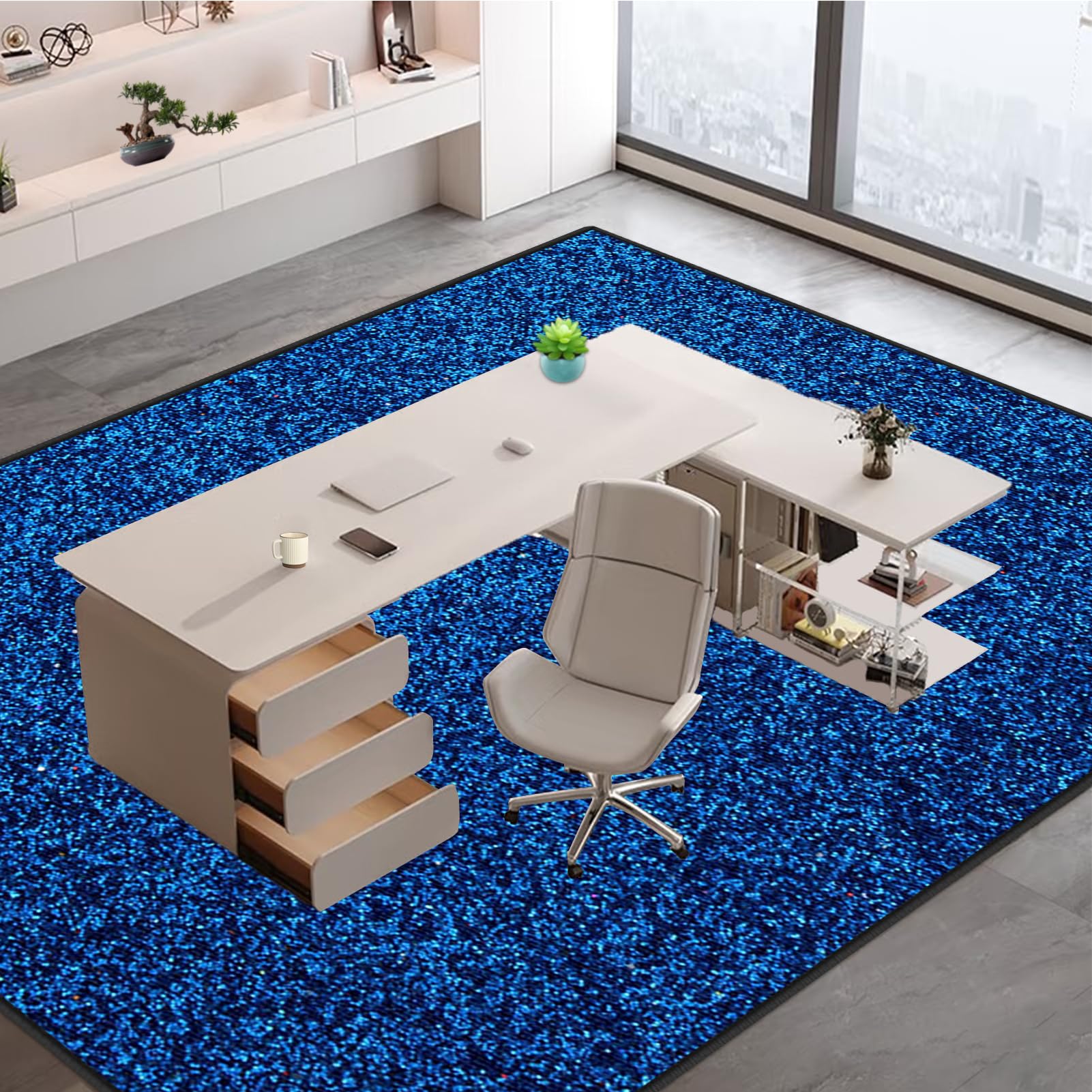 Wytrzymała mata na krzesło biurowe na dywan, antypoślizgowa mata na krzesło dla graczy, na podłogę z twardego drewna, 150 x 200 cm, dywan na biurko komputerowe, dywan do gier, mata ochronna na