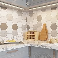 Vista 3 de LAGOM Luz Halo para debajo del gabinete, LED regulable con cableado de 22 pulgadas, 2700 K/4000 K/5000 K, cable de alimentación se vende por Blanco