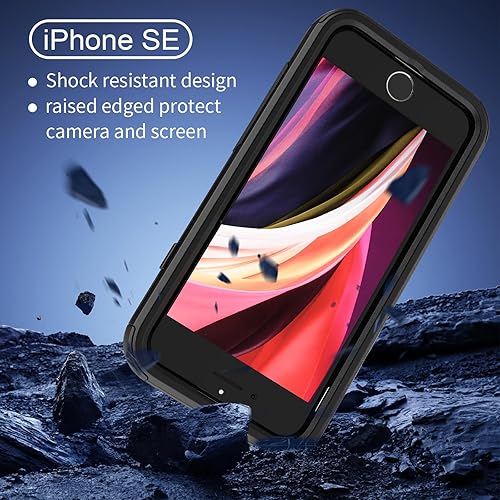 Miniatura 2 de X-belmox Funda resistente para iPhone SE 2022 (3 generación), iPhone SE 2020 (2 generación), 3 en 1 a prueba de golpes a prueba de caídas compatible