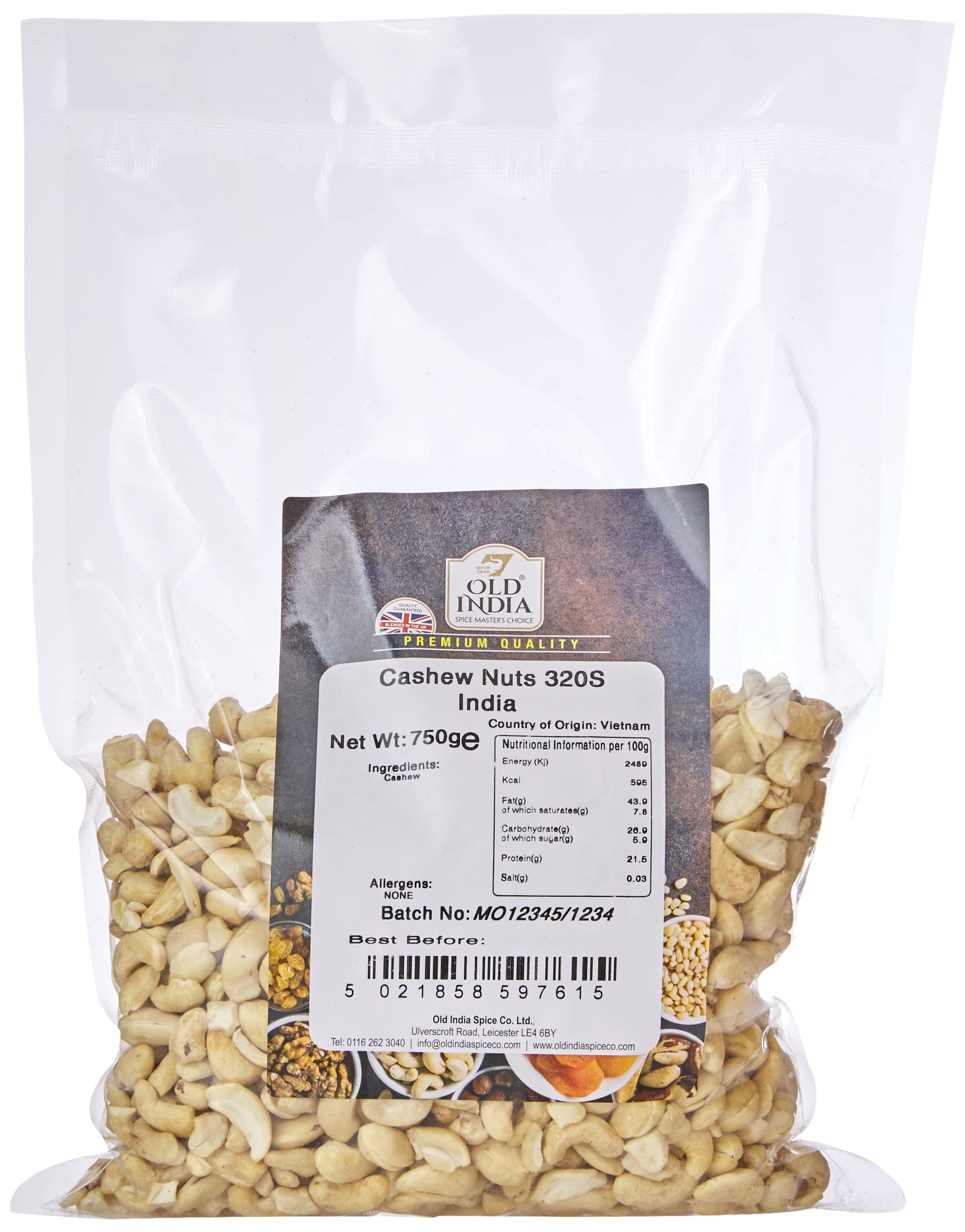 Old India Cashew Nuts 320S India 750g