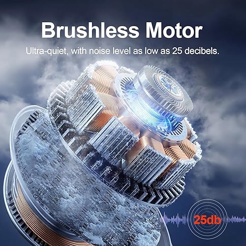 Miniatura 3 de Blows - Ventilador de mano portátil de aire frío con soporte y cordón, batería recargable USB-C de 5000 mAh, pantalla LED de 12 H5 velocidades, mini