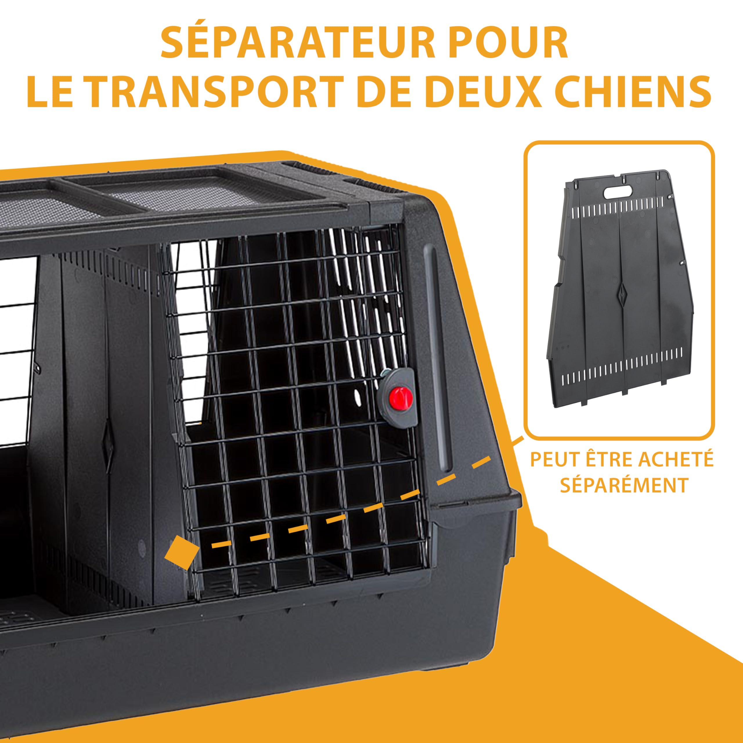 Panier de transport pour Chiens ATLAS CAR 100 SCENIC avec Crochets de Sécurité Excellente Ventilation