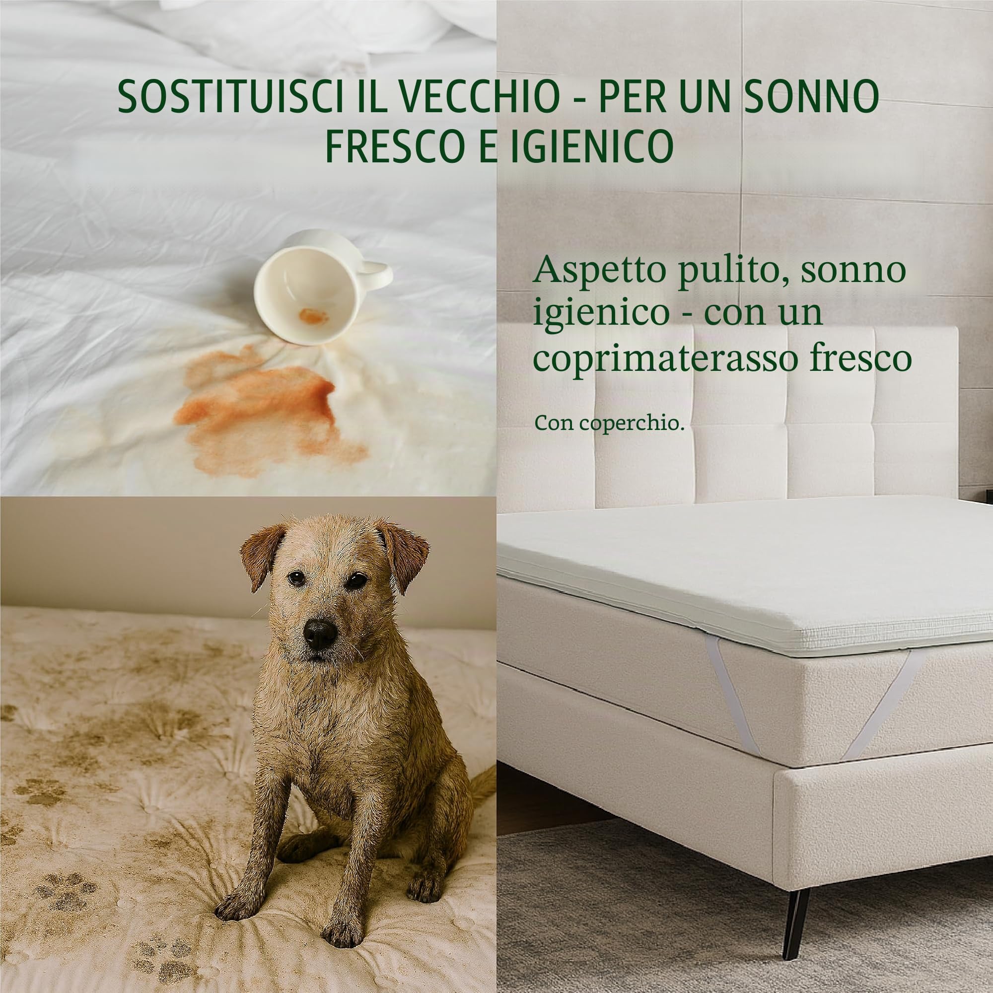 Wendre Copertura per Topper 160x200 cm – Adatta a topper 5–7 cm