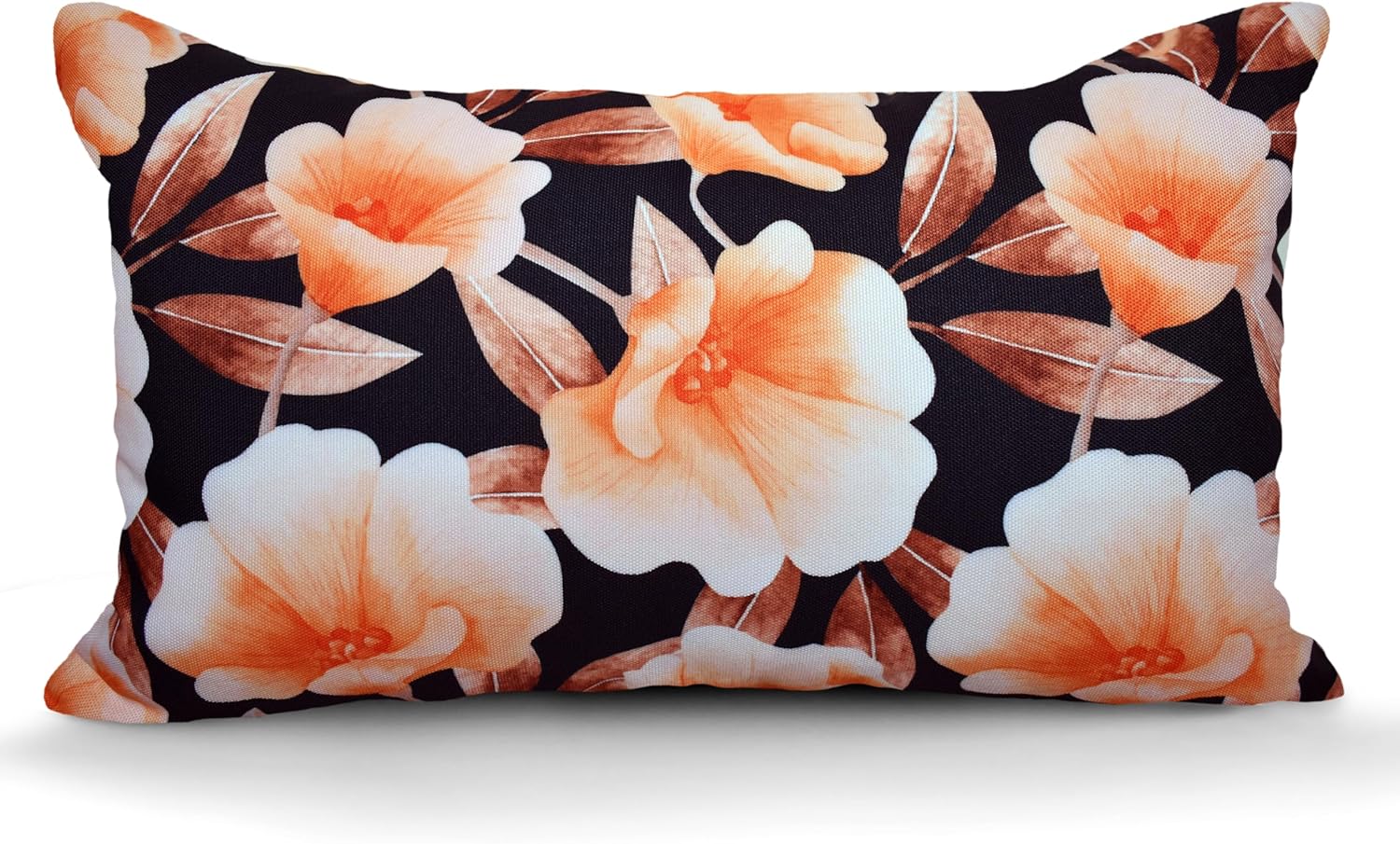 COZY TRENDS Decorative Indoor Outdoor Waterproof Throw Pillows with Inserts - Stylish Comfort for Patio, Garden, and Home Décor - Set of 2 (12x20 Inches) (Black)