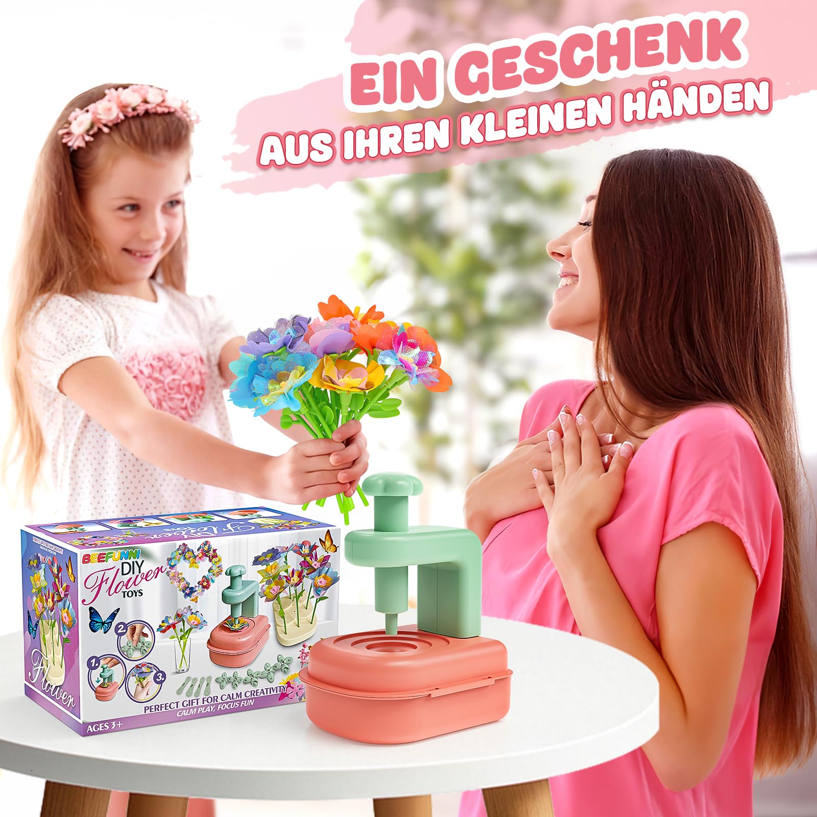 Jofuni Blumenpresse Kinder, Geschenk Mädchen 5 6 7 8 Jahre Gepresste Blumen zum Basteln, Basteln 8 Jahre Blumen Bastelset für Mädchen, Spielzeug ab 5 Jahre Kinder