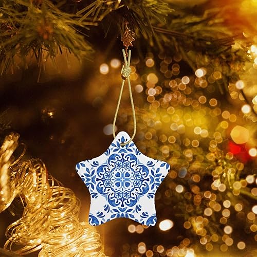 Miniatura 6 de Azulejos de cerámica portuguesa - Adornos de Navidad de cerámica 2023, adornos de árbol de Navidad, regalos personalizados para decoración del