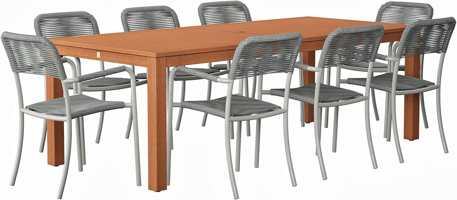 Amazonia Monaco 9Piece Outdoor Rectangular Dining Table