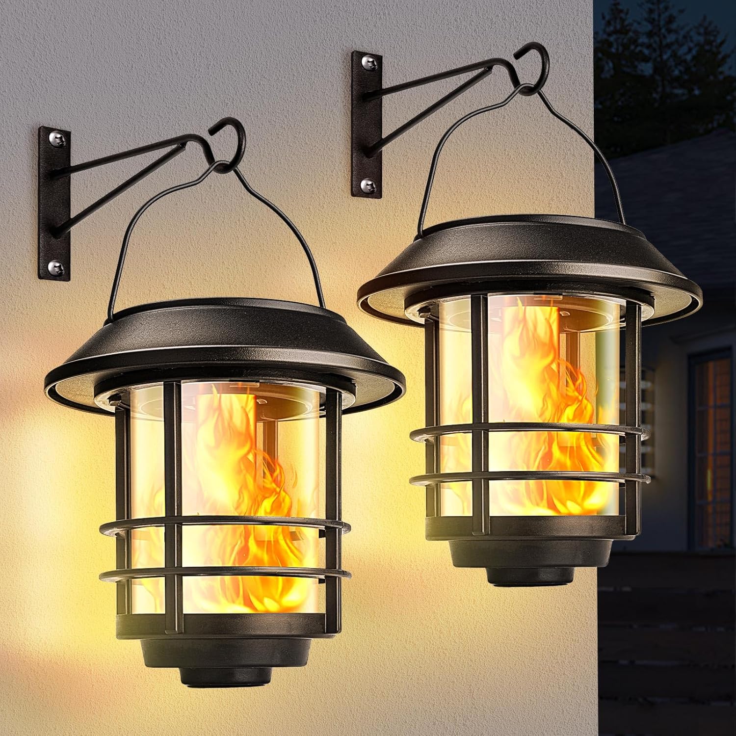 Lanterne Solari Da Esterno OxyLED 2 Pezzi - Luci Da Giardino Retro Metal Con Sensore Automatico - Foto 5