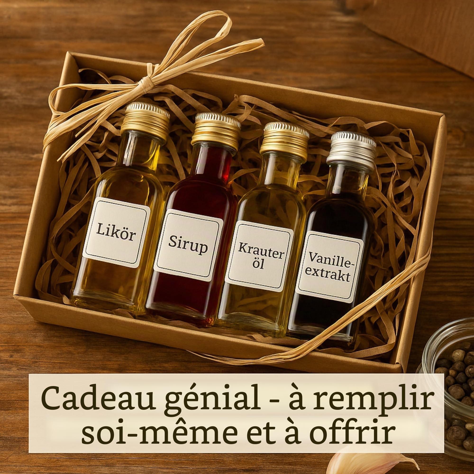 gouveo Lot de 60 bouteilles en verre Maraska de 20 ml avec bouchon à vis argenté - mini bouteille de 0,02 l à remplir - bouteilles en verre pour liqueur, liqueur, huile ou pour l'artisanat (MFET020S)