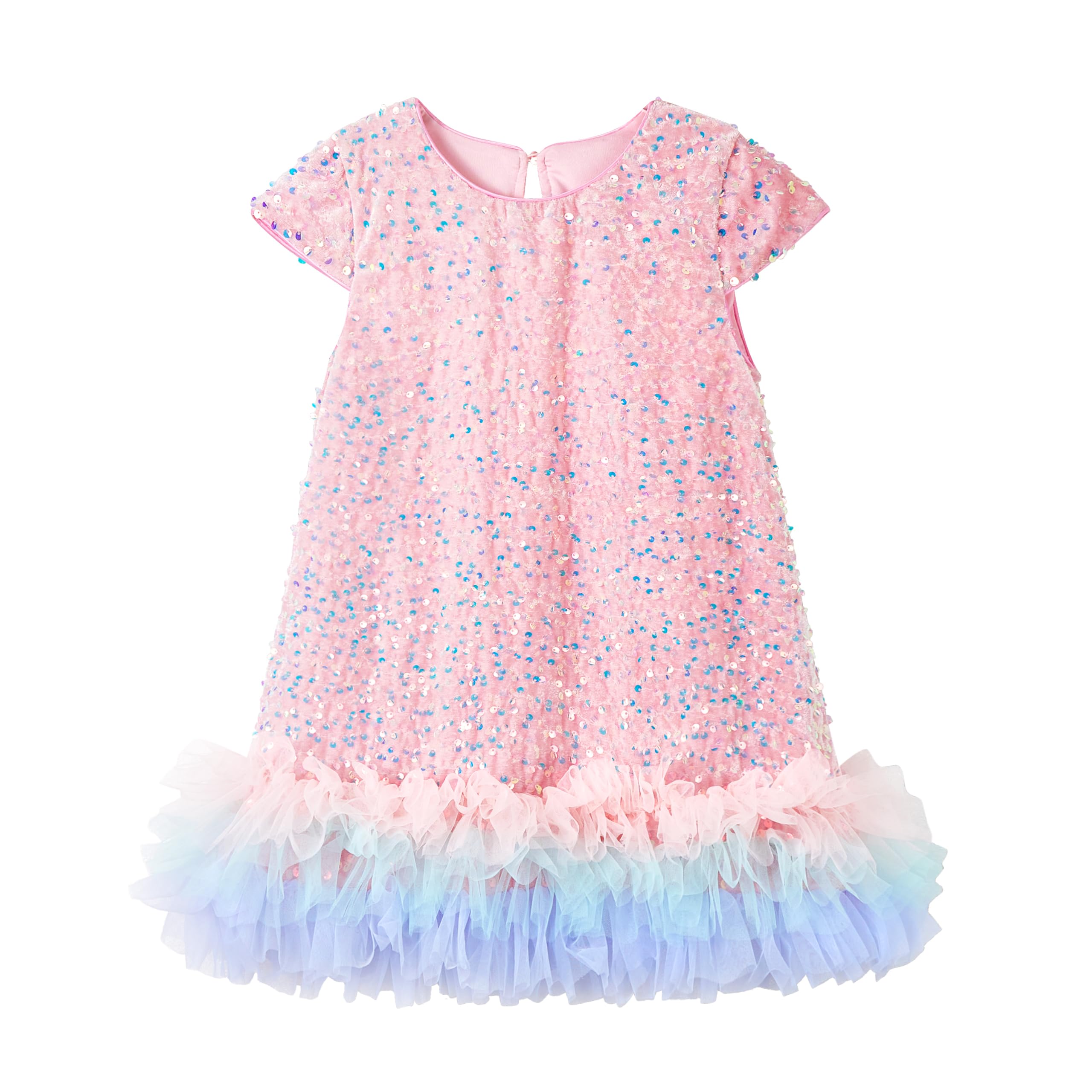 Miipat Toddler Girls Sequin Dress A-Line Sparkly Princess Party Dress