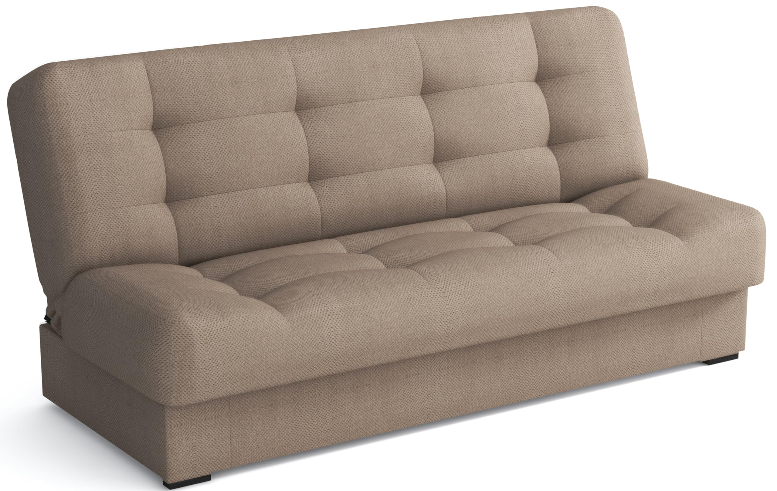 MEBLE-LUX Schlafsofa mit Bettkasten Livia, Schlafcouch 170cm Breit, Sofa mit Schlaffunktion, Federkern, Klappsofa mit Bettfunktion, Zusätzlicher Stauraum, Praktisch und Funktionell, Sofa Beige Küche, Haushalt & Wohnen