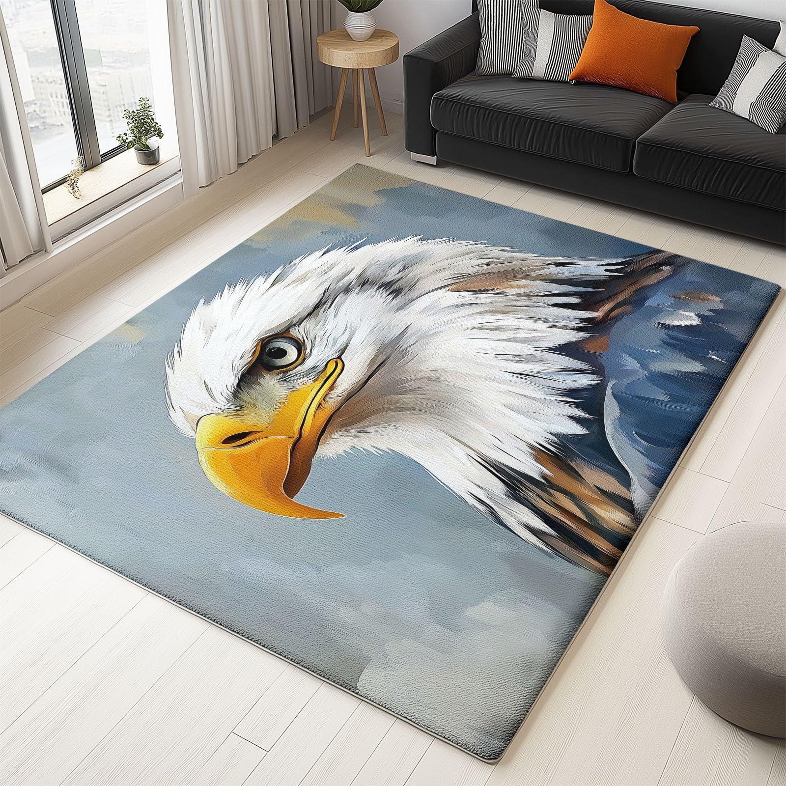 Tapis salon lavable rectangulaire gris poil court résistant chambre cuisine 120x170