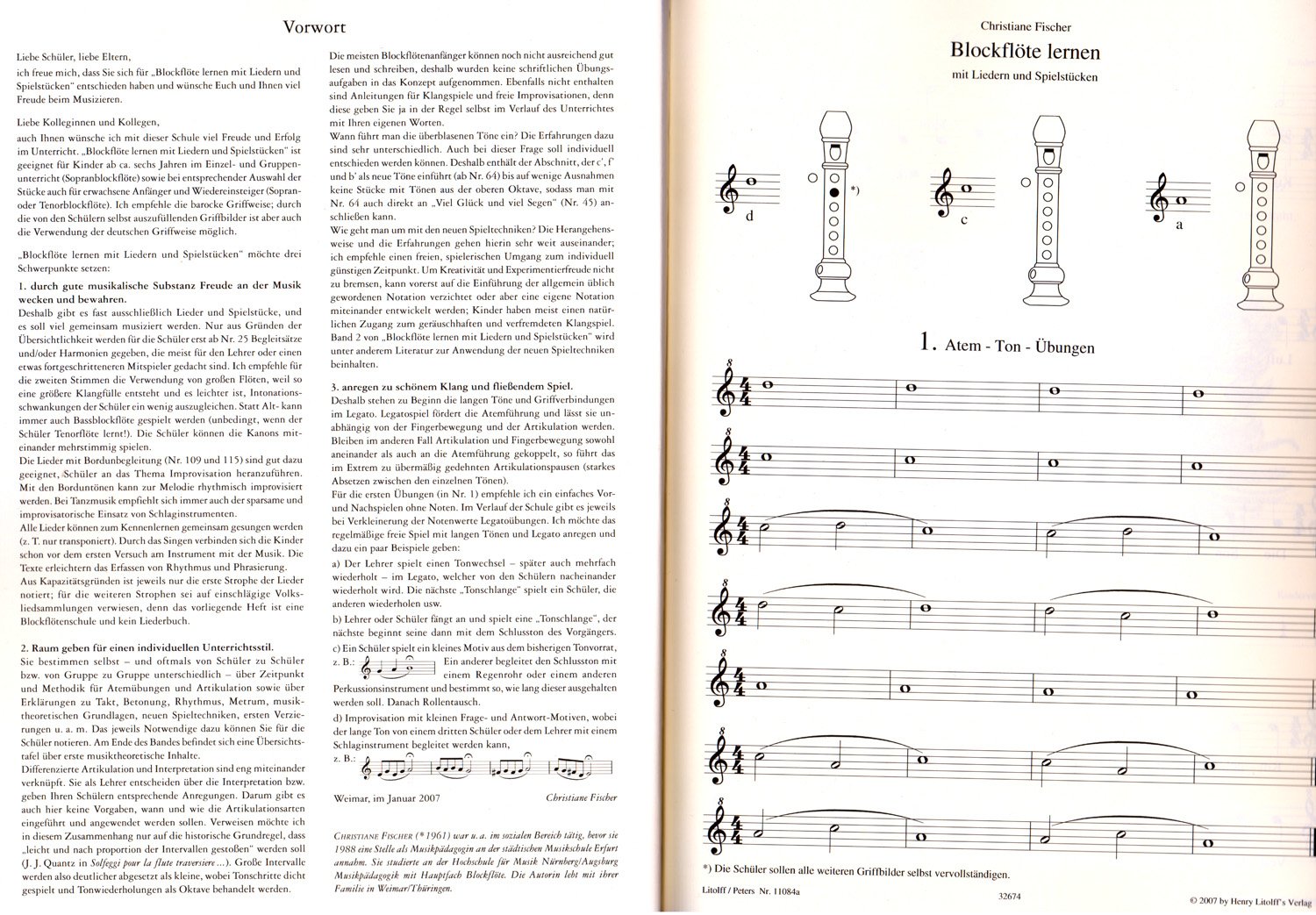 Image secondaire de Flûte à bec pour apprendre avec des chansons et des morceaux de jeu, volume 1 – École de flûte à bec de Christiane Fischer pour