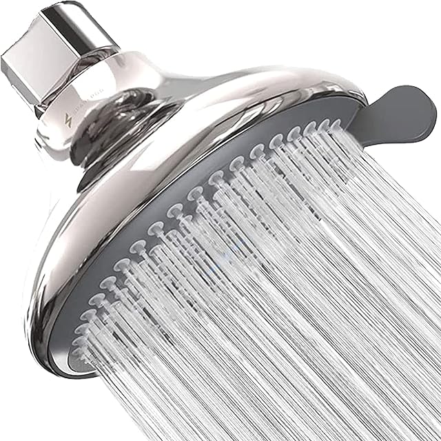 SparkPod High Pressure 3-Function Rain Shower Head - Luxury Modern Look - 3.75" Wide Angle Rainfall Showerhead - No Hassle Tool-Less 1-Min Installation (Chrome)