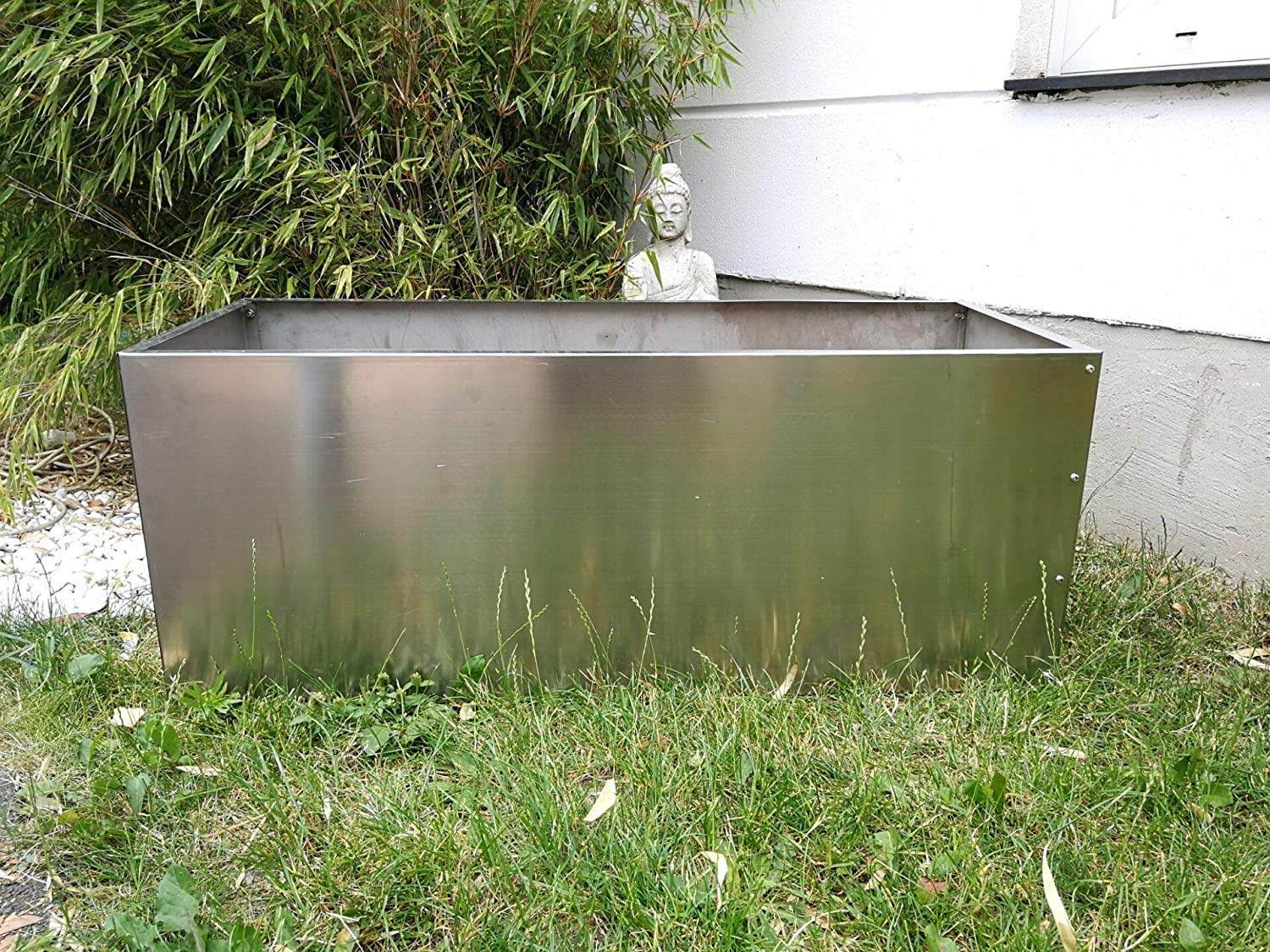 Zen Man Edelstahl Garten Pflanzschale Blumentopf Rostfreier Stahl No Rost Stainless Steel Garten Schale (031988-2S : 30 * 30 * 80cm)