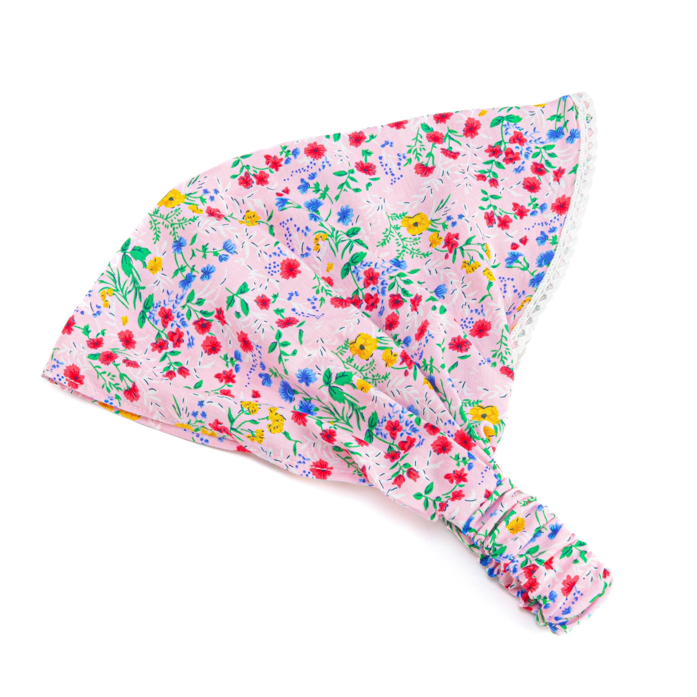 Little Girls Hair Bandana Headband/Summer Scarf- (Pink, Kids Size- Baby/Toddler 1-5 Yr)