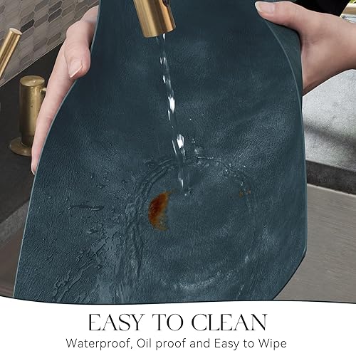 Miniatura 4 de MOSAYT Juego de manteles individuales de vinilo de 6 a 12 x 17 pulgadas, piel sintética, 100% impermeables, a prueba de aceite, lavables,