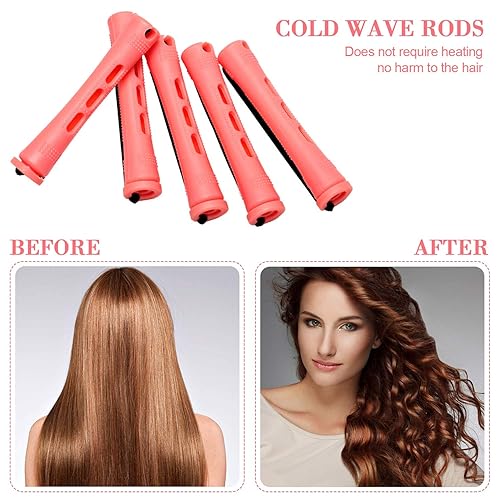 Miniatura 34 de 48 varillas de permanente para el cabello, varillas cortas de onda fría, planchas de plástico para rizar el cabello, rizadores con peine de acero