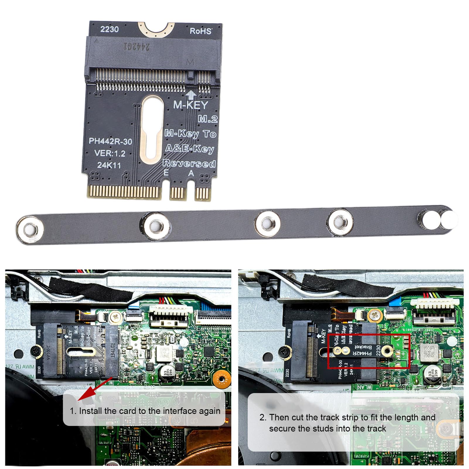 M.2 A i E WiFi Port PCIE 4.0 M KLUCZ NVME SSD Adapter, Obsługa Prędkości PCIE 4.0 dla NVME SSD, 2230 2240 2260 2280 M.2 Rozmiary Kart