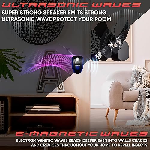 Miniatura 6 de Repelente ultrasónico de plagas 2024 - Paquete de 2  Repelente electrónico de plagas para exteriores e interiores  Deshazte de rata, murciélago,